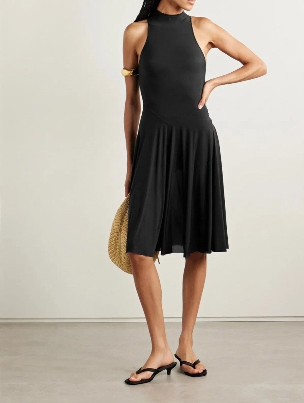 Skims Milky Sheer High Neck Midi Dress - Size S